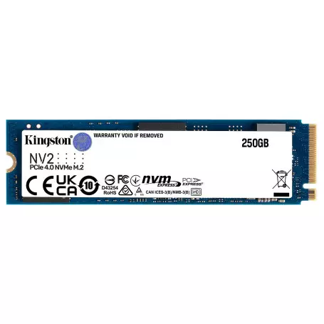 SSD 250Go Kingston NV2 M.2 NVMe PCIe 4.0 3000Mo/s 1300Mo/s