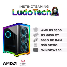 PC Gamer LudoTech Ryzen 5 5500 16Go SSD 512Go RX 6650XT W10