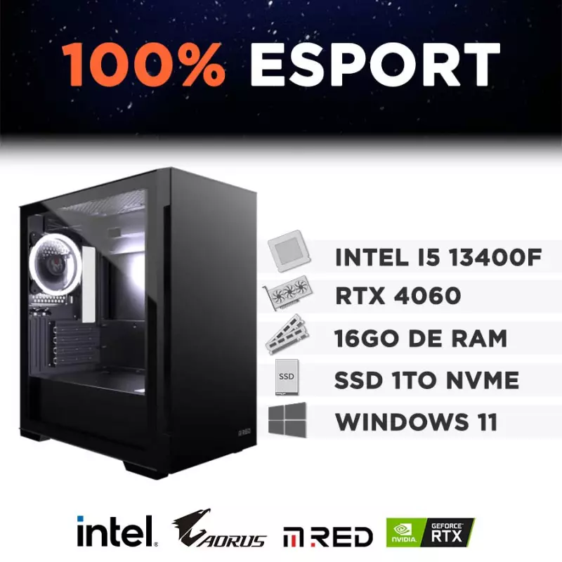 INFOMAX | PC Gamer, Ordinateur de Bureau, PC Gaming - Processeur Intel Core  i5-12400F • NVIDIA RTX 4060 8 GO • RAM 16 GO RGB • SSD 1 to • WiFi •