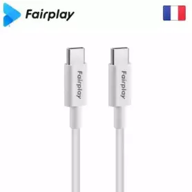 Cable USB Type-C vers Type-C PD 60W Fairplay 1M Blanc