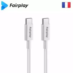 Cable USB Type-C vers Type-C PD 60W Fairplay 2M Blanc