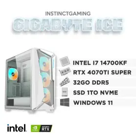 PC Gamer Gigabyte ICE i7-14700KF 32Go 1To RTX 4070Ti Super W11