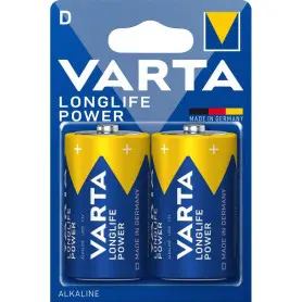 Pack 2 Piles VARTA Pile alcaline LONGLIFE Power D (LR20) 1.5V