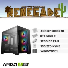 PC Gamer RENEGADE R7-9800X3D 32Go 2To RTX 5070 Ti 16Go W11Pro
