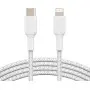 Cable USB Type-C vers Lightning 2m Belkin tressé Blanc