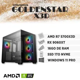 PC Gamer GOLDEN STAR X3D R7-5700X3D 16Go 1To RX 9060 XT 8Go W11Pro
