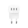 Chargeur Belkin 3x USB-C Fact Charge PD 67W Blanc