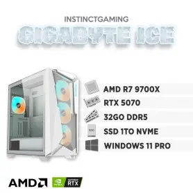 PC Gamer Gigabyte ICE R7-9700X 32Go 1To RTX 5070 12Go W11Pro