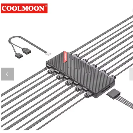 HUB Coolmoon AM10 PWM & ARGB 10 Ports Noir