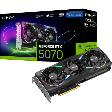Carte Graphique PNY RTX 5070 12Go ARGB OC Triple Fan