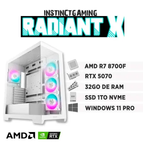 PC Gamer Radiant R7-8700F 32Go 1To RTX 5070 12Go Windows 11 Pro