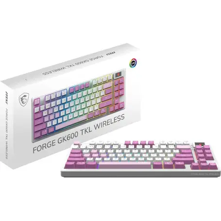 Clavier MSI Forge GK600 TKL Wireless Violet Meca Linéaire