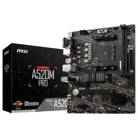 Carte Mère MSI A520M PRO mATX AM4 DDR4 USB3.2 M.2 HDMI DP VGA