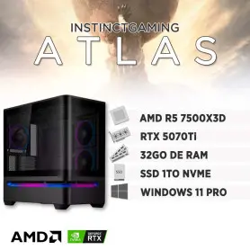 PC Gamer ATLAS R5 7500X3D 32Go 1To RTX 5070 Ti SUPER 16Go W11Pro