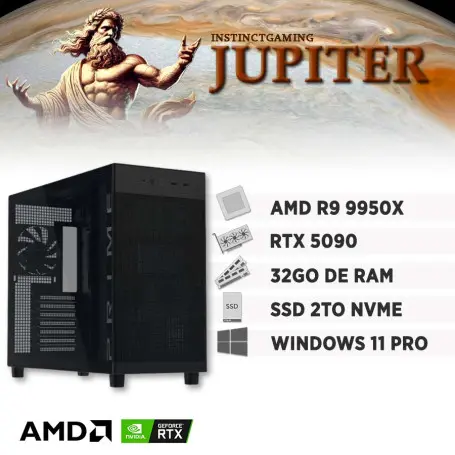 PC Gamer JUPITER R9-9950X 32Go 2To RTX 5090 32Go Windows 11 Pro