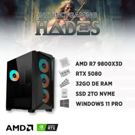 PC Gamer HADES R7 9800X3D 32Go 2To RTX 5080 16Go Windows 11 Pro