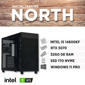 PC Gamer NORTH i5-14600KF 32Go 1To RTX 5070 12Go Windows 11 Pro