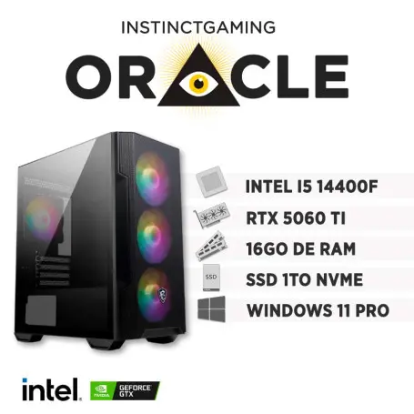 PC Gamer ORACLE i5-14400F 16Go 1To RTX 5060 Ti 8Go Windows 11