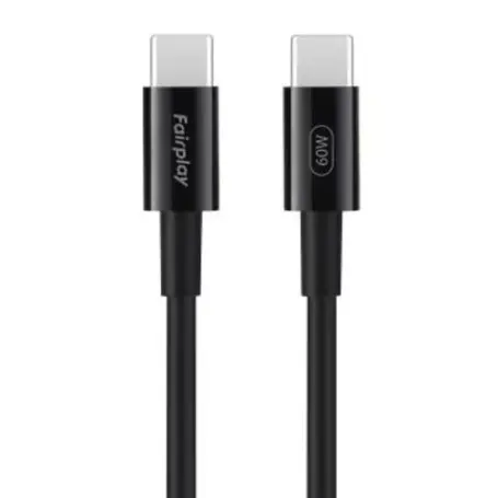 Cable USB Type-C vers Type-C PD 60W Fairplay 2M Noir