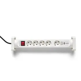 Bloc Multiprises 5 entrées avec interrupteur + USB 20W Salicru