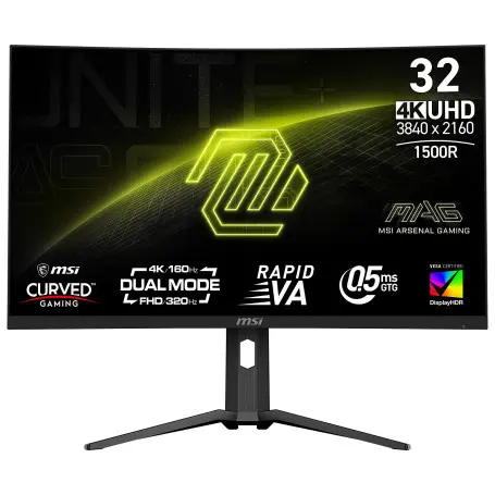 Ecran MSI 32" MAG 321CUPDF Gaming 3840x2160 160Hz 0.5ms CURVED