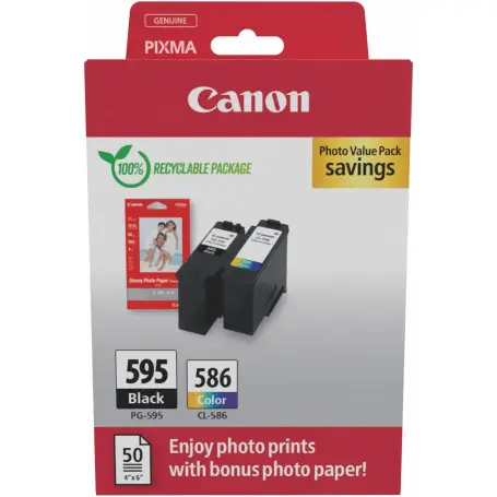 Pack Cartouche Canon PG-595 Noir + CL-586 Couleurs