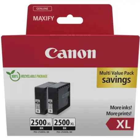 Pack 2x Cartouche Canon PGI-2500XL Noir 2500 pages