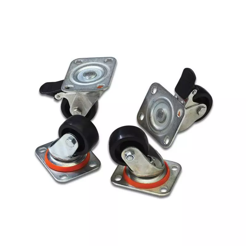 Jeu De 4 Roulettes Palmer Pour Baffles Guitare/Basse - Castors Avec Vis, Roulement à Glissière, Acier