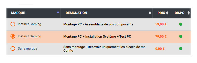 Configurateur PC sur mesure